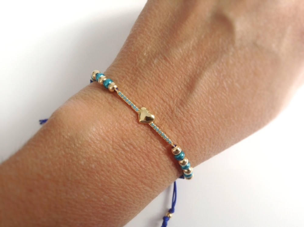 Cubic Zirconia Heart Bracelet - Adjustable Valentines Gift for Girlfriend