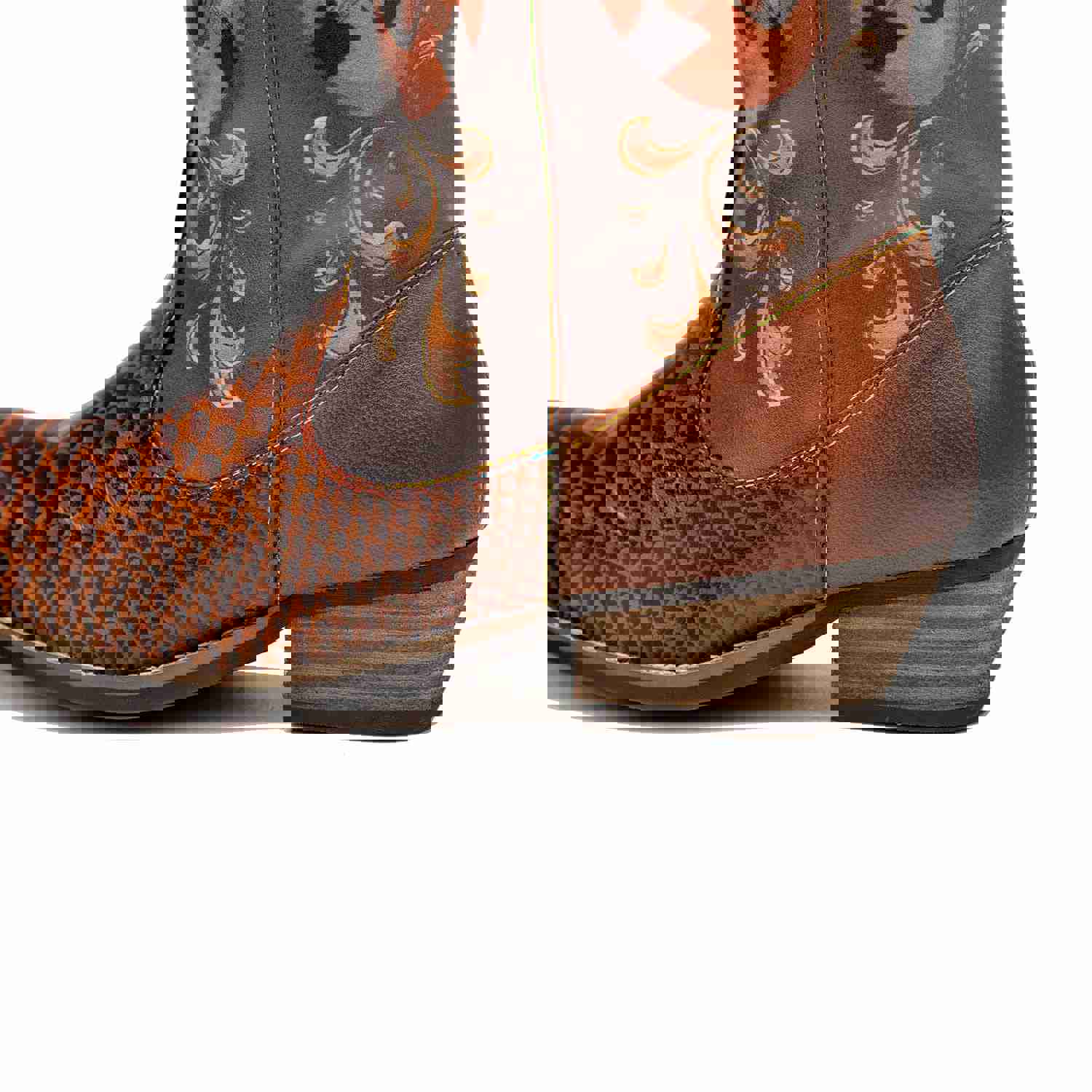 Fish Pattern Cowboy Boots - Hand-Crafted Genuine Leather Trendsetter Shoes
