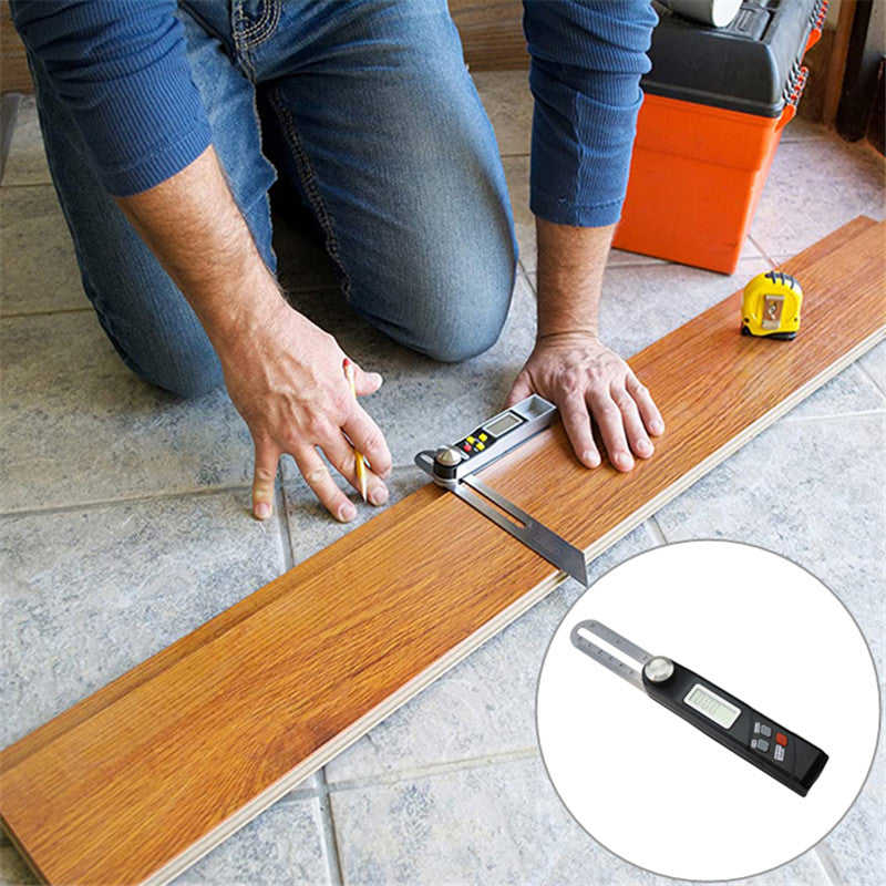 360 Degree Electronic Digital Angle Ruler - 320mm Stainless Steel Digital Protractor with LCD Display