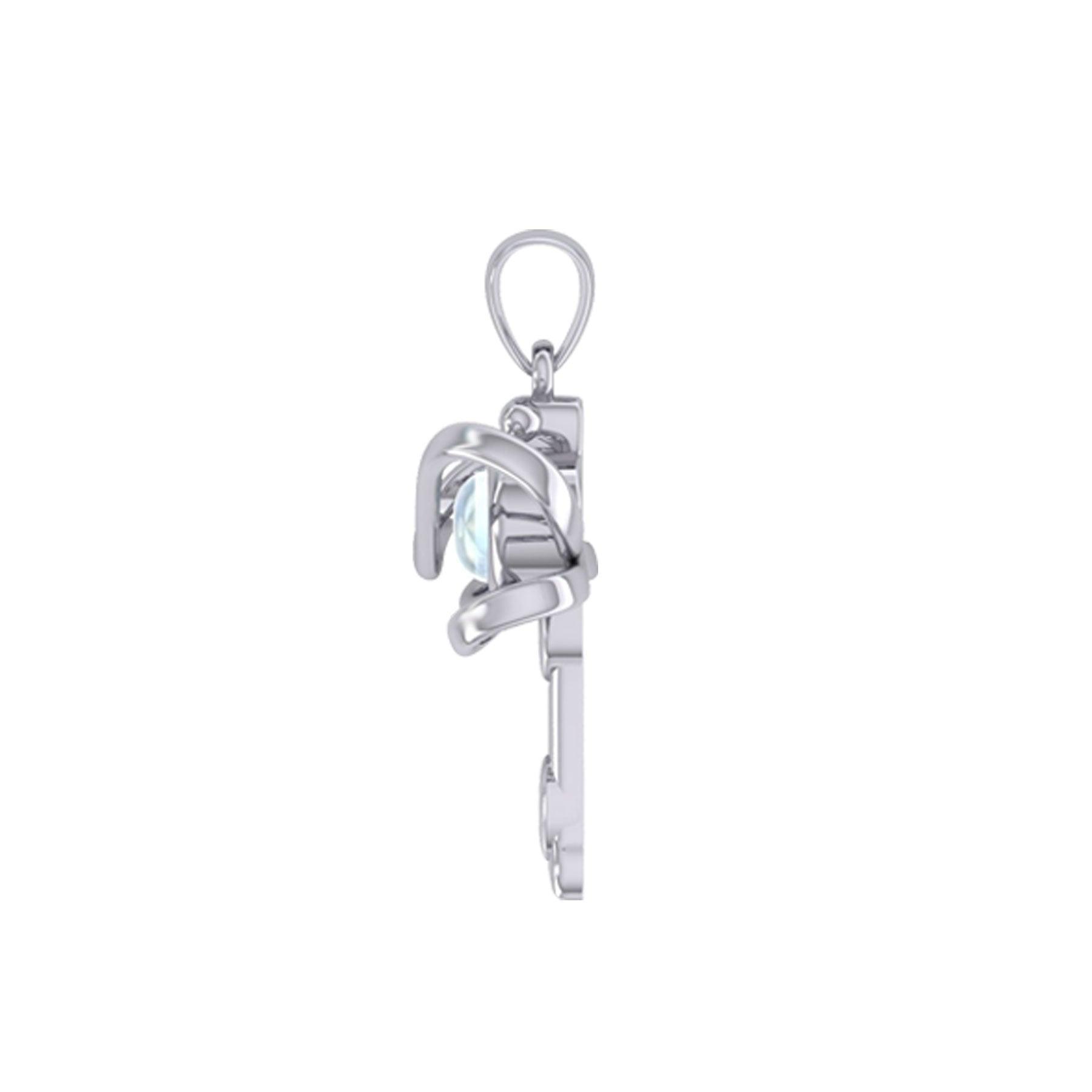 Ethereal Dragonfly Sterling Silver Pendant with Spiritual Gemstone by Peter Stone Jewelry