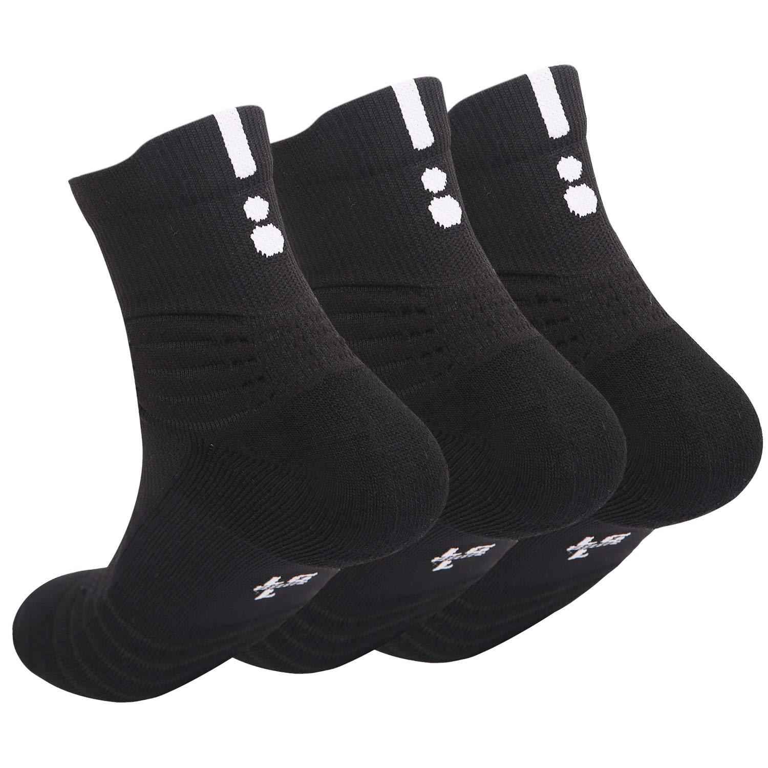 DISILE Elite Basketball Socks - Cushioned Dri-Fit Athletic Crew Socks for Men & Women