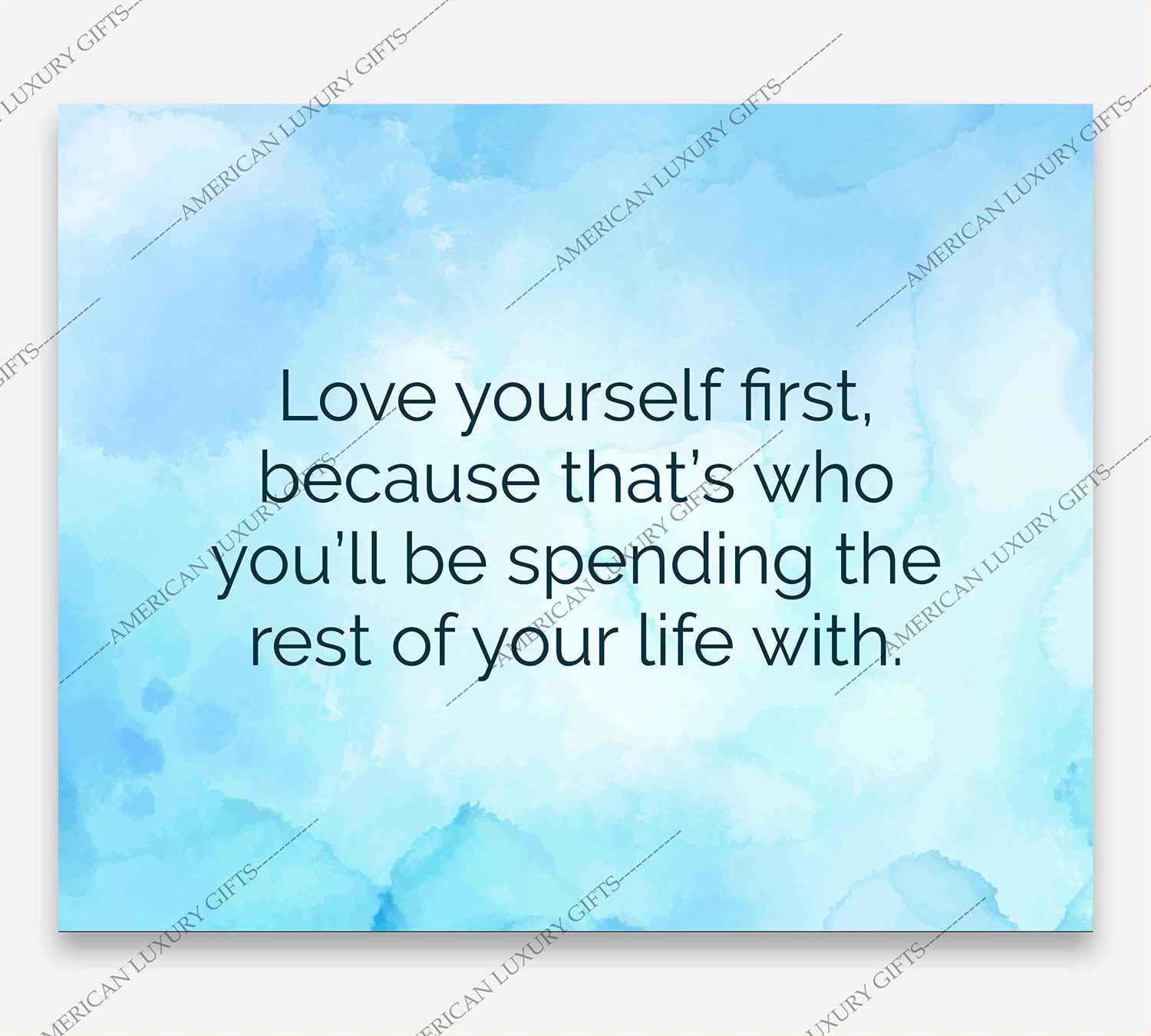 Love Yourself First Inspirational Quotes Wall Sign - 10 x 8 Modern Typographic Art Print
