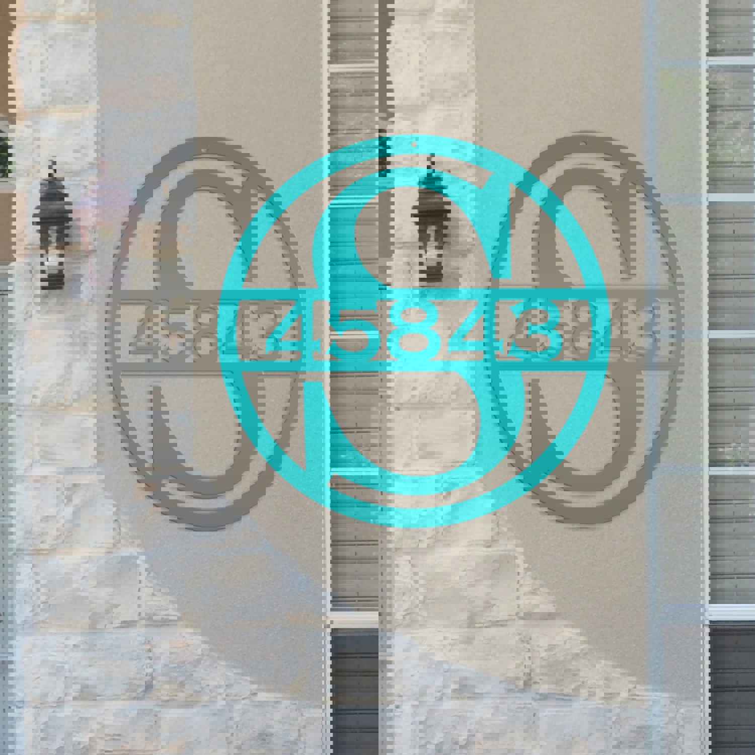 Custom Round Monogram House Number Metal Sign - Housewarming & Wedding Gift