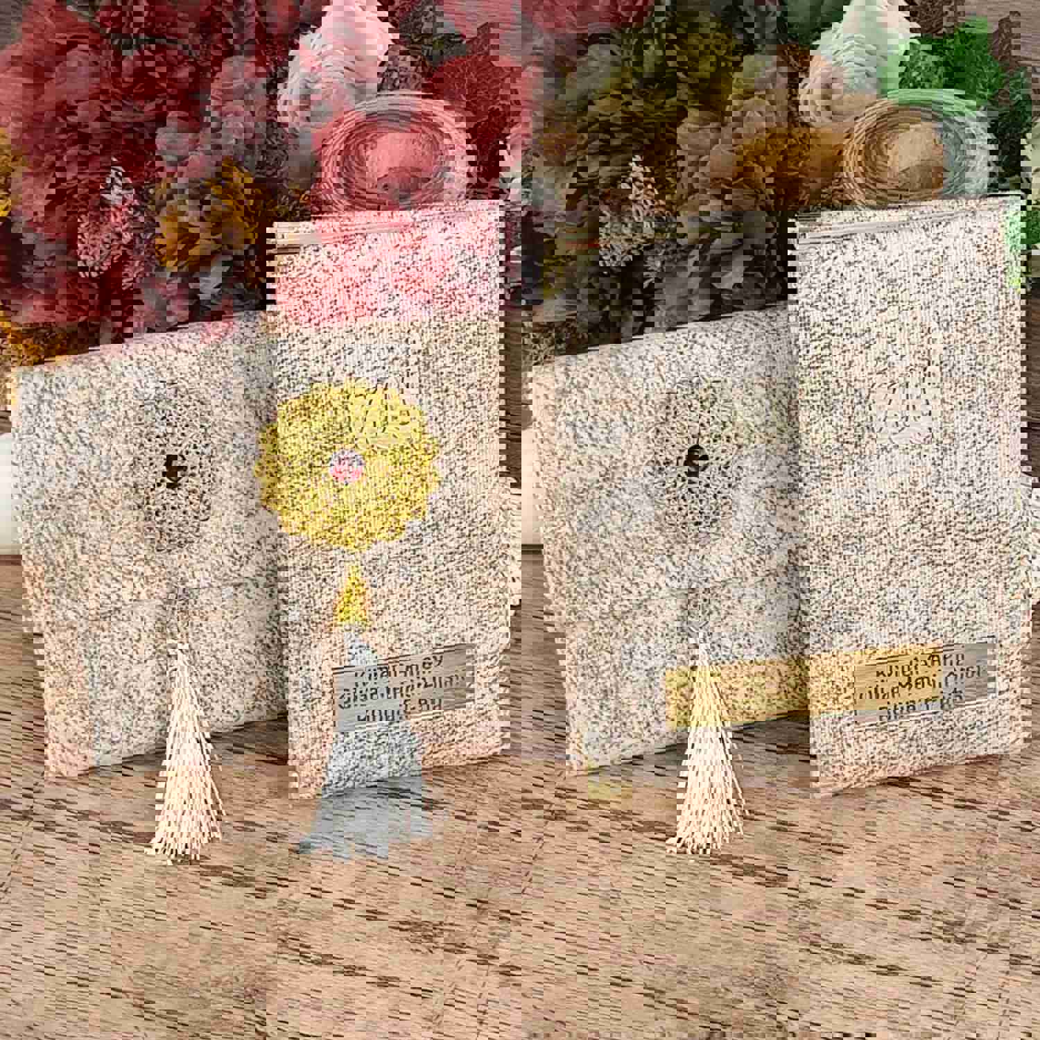 Personalized Slub Surah Yaseen Gift Set with Velvet Book and Rosary