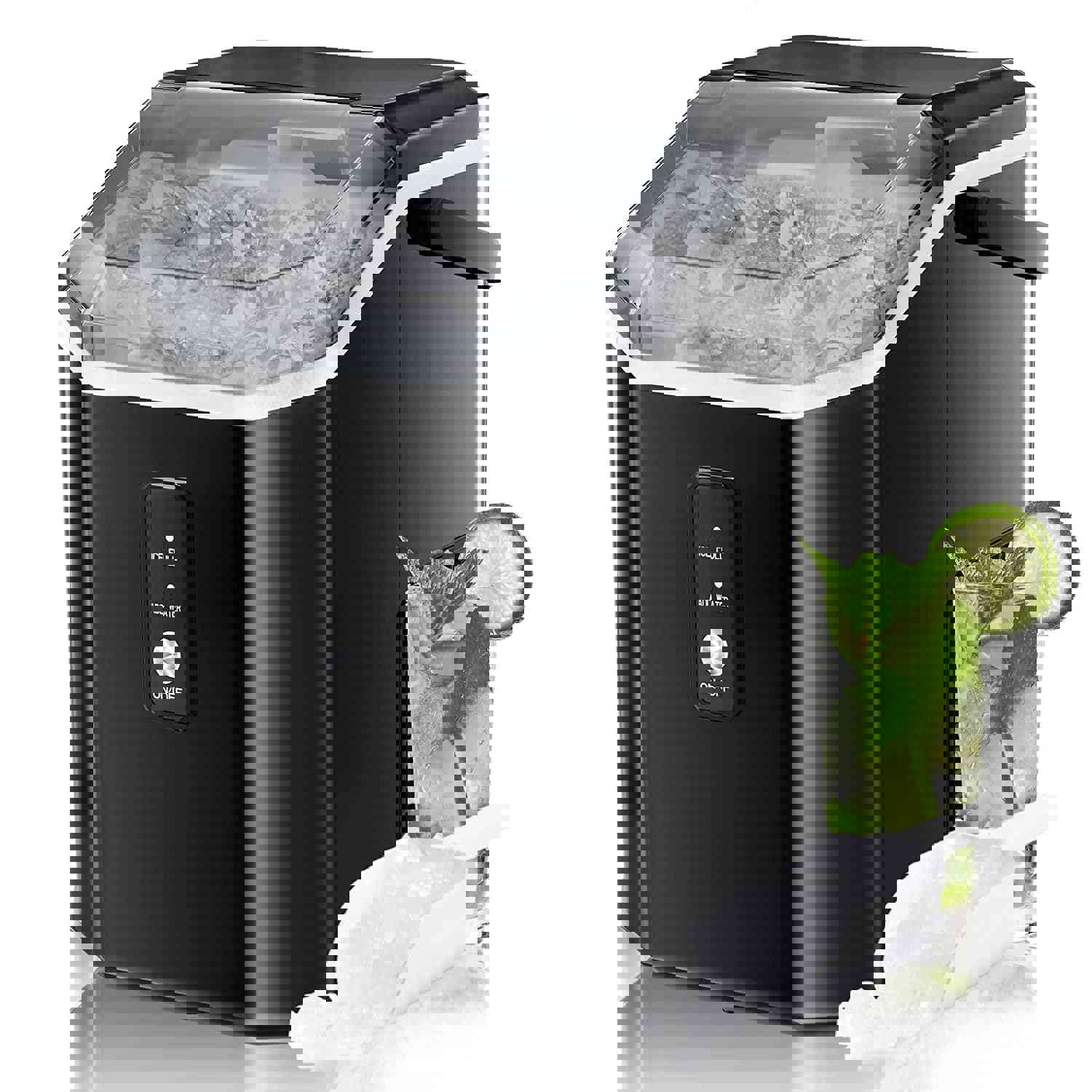 KISSAIR Countertop Ice Maker with Soft Chewable Pellet Ice, 34Lbs/24H, Automatic Self-Cleaning, Portable for Kitchen & Office