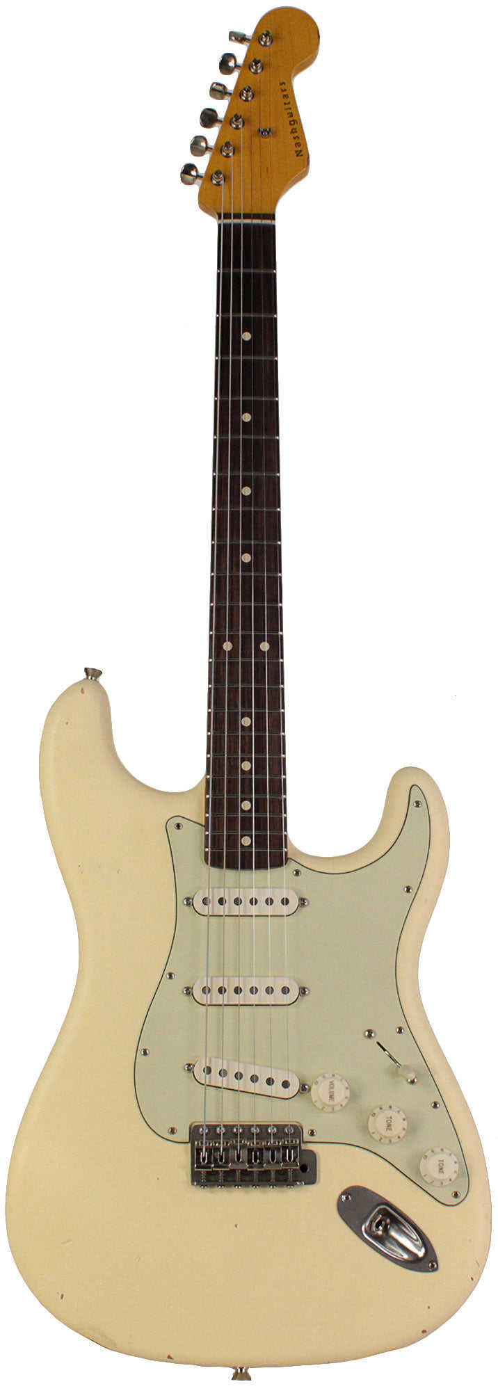 Nash S-63 Guitar, Aged Olympic White, Light Aging - Vintage Strat Model with Modern Features