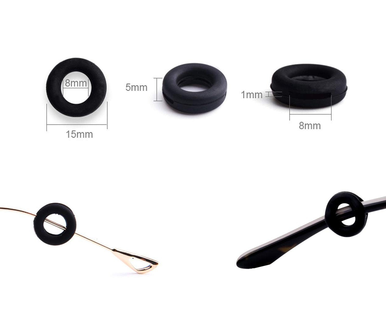 10 Pairs Silicone Glasses Ear Grip Retainers for Eyeglasses & Sunglasses