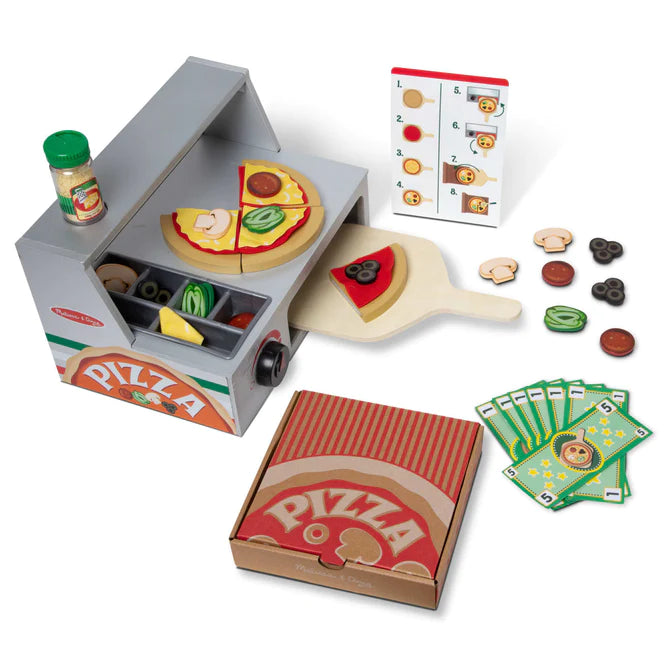Top & Bake Pizza Counter - Wooden Play Food Set