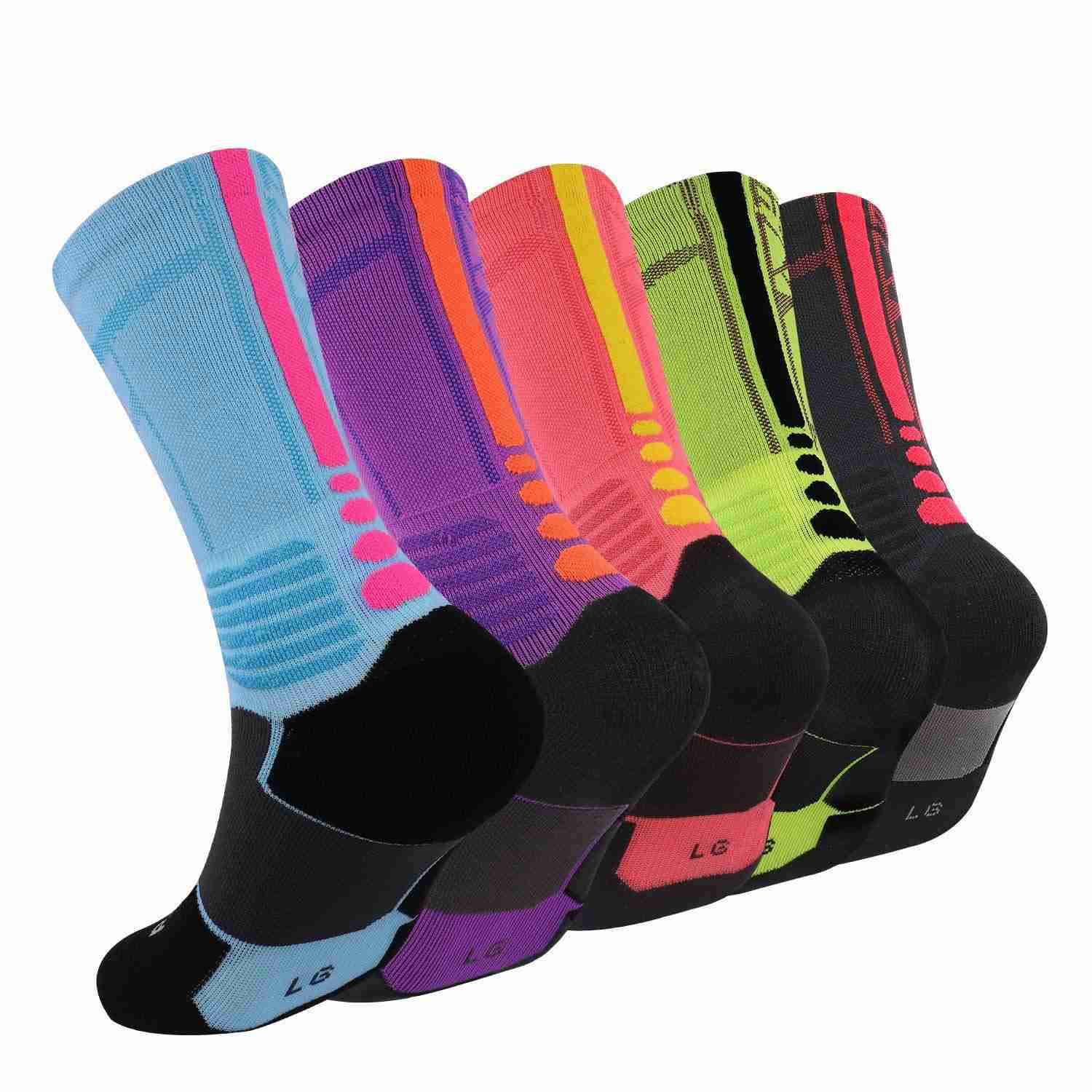 DISILE Elite Basketball Socks - Cushioned Dri-Fit Athletic Crew Socks for Men & Women