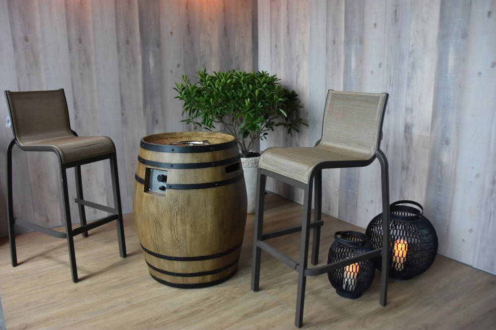 Napa Barrel Outdoor Fire Pit Table - 27 Inch Liquid Propane with Cover