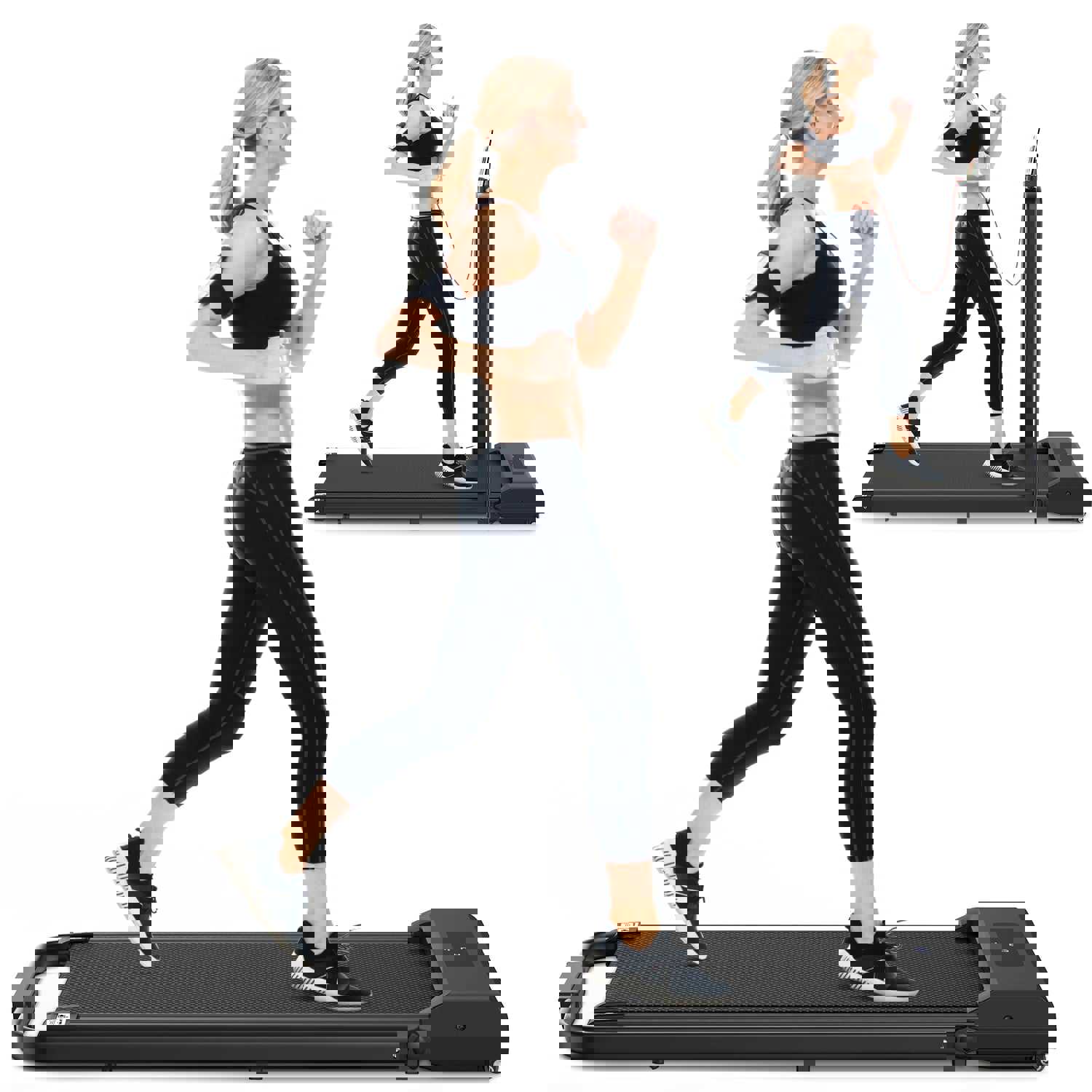 Home Fitness Code Ultra Slim Under Desk Treadmill for Home/Office, No Assembly Required, Black