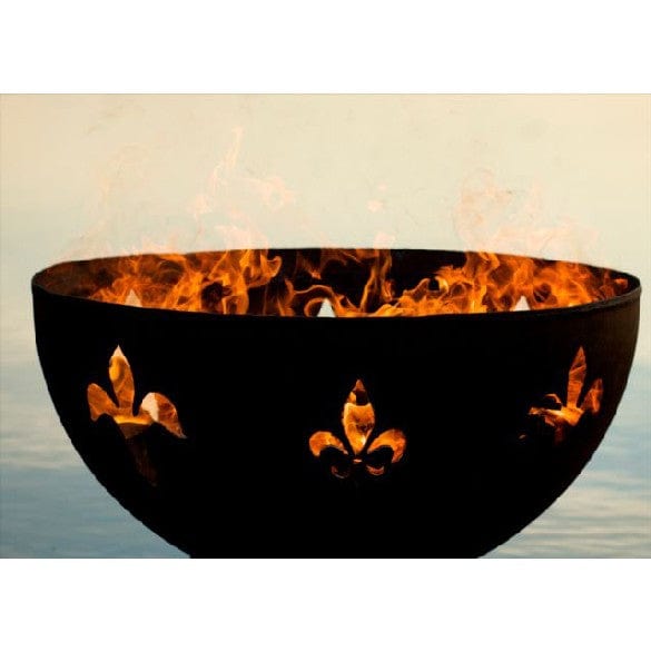 Handcrafted Fleur De Lis Wood Burning Fire Pit