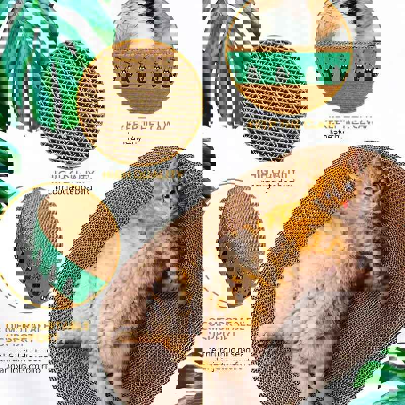 Sturdy Corrugated Cardboard Cat Scratcher for Indoor Play