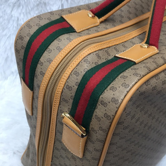 GUCCI DUFFLE TRAVEL BAG WEEKENDER VINTAGE SHERRY