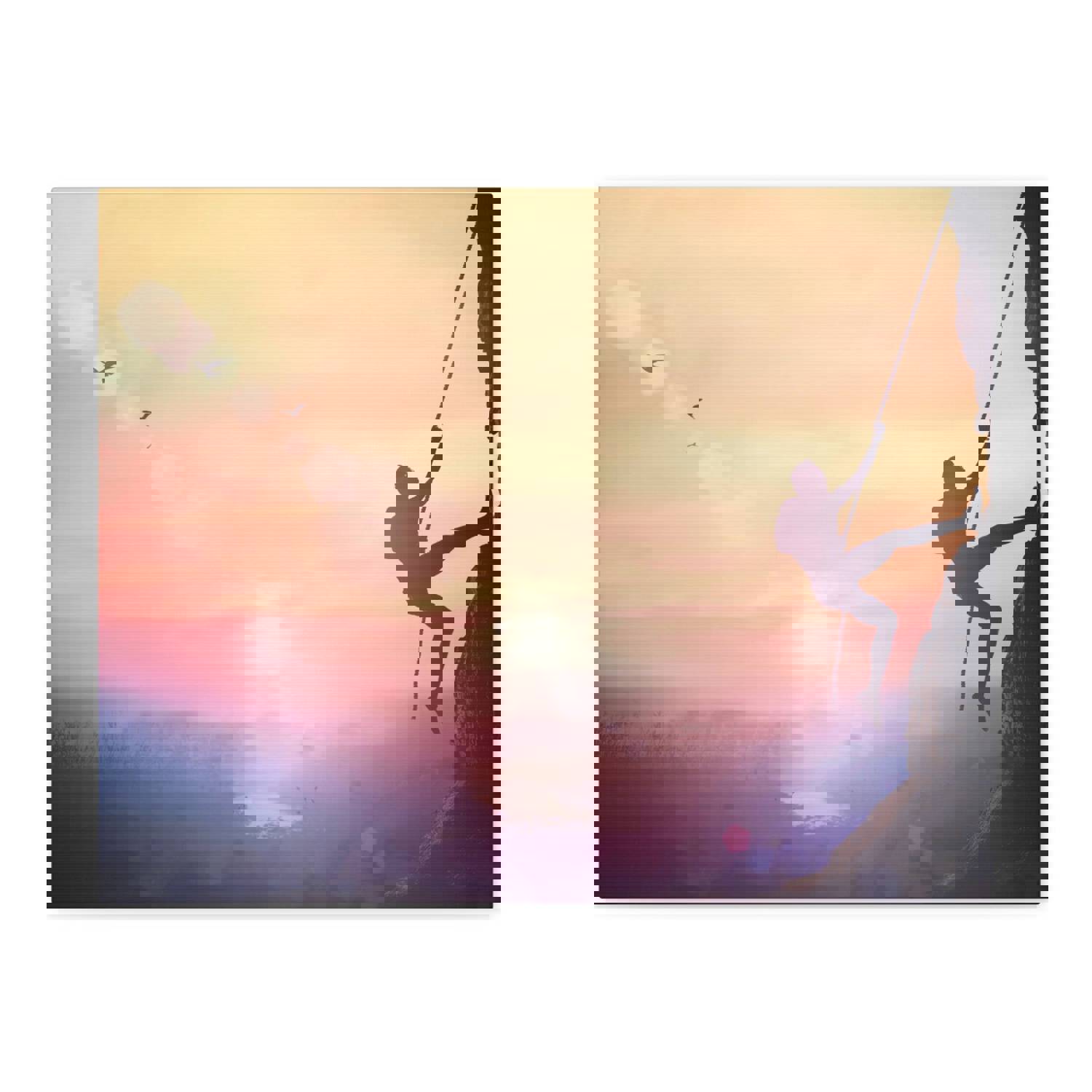 Man Climbing High Mountain Nature Wilderness Photography Canvas Wall Art for Home Decor