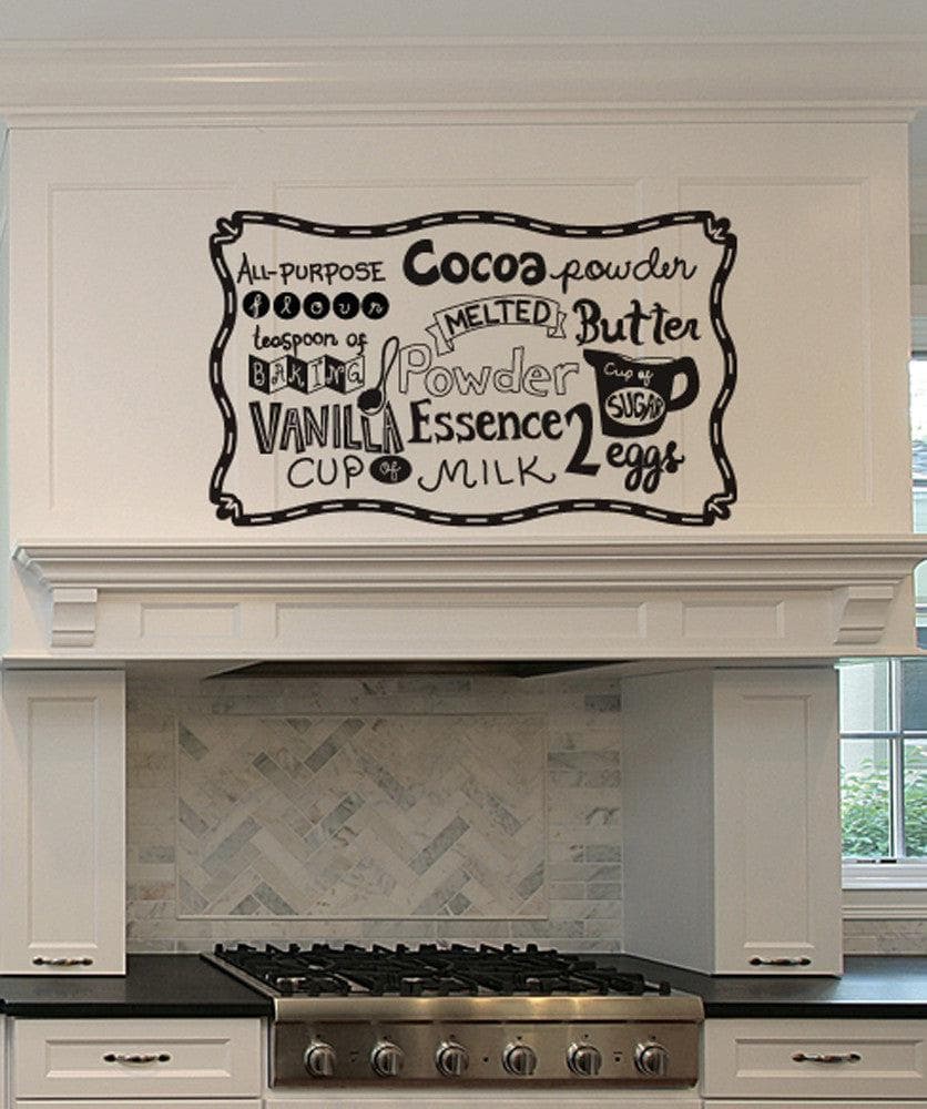 Vinyl Wall Decal Sticker Baking Ingredients #OS_DC580 - Removable & Easy to Apply
