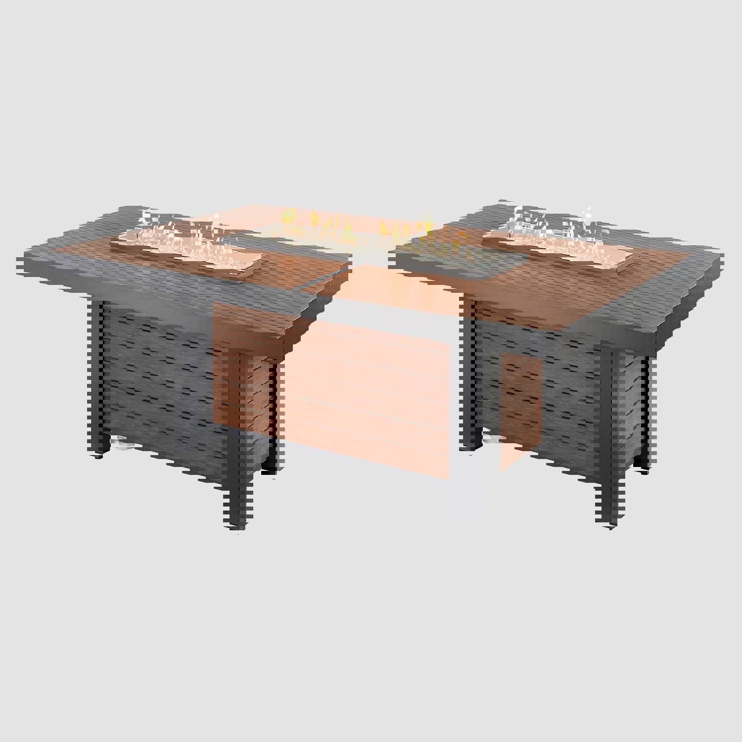 Kenwood and Brooks Linear Dining Height Gas Fire Pit Table