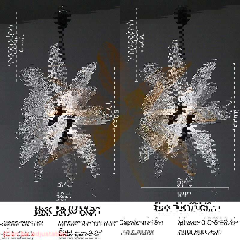 MIRODEMI® Creative LED Leaf-Shaped Chandelier for Living Room and Kitchen