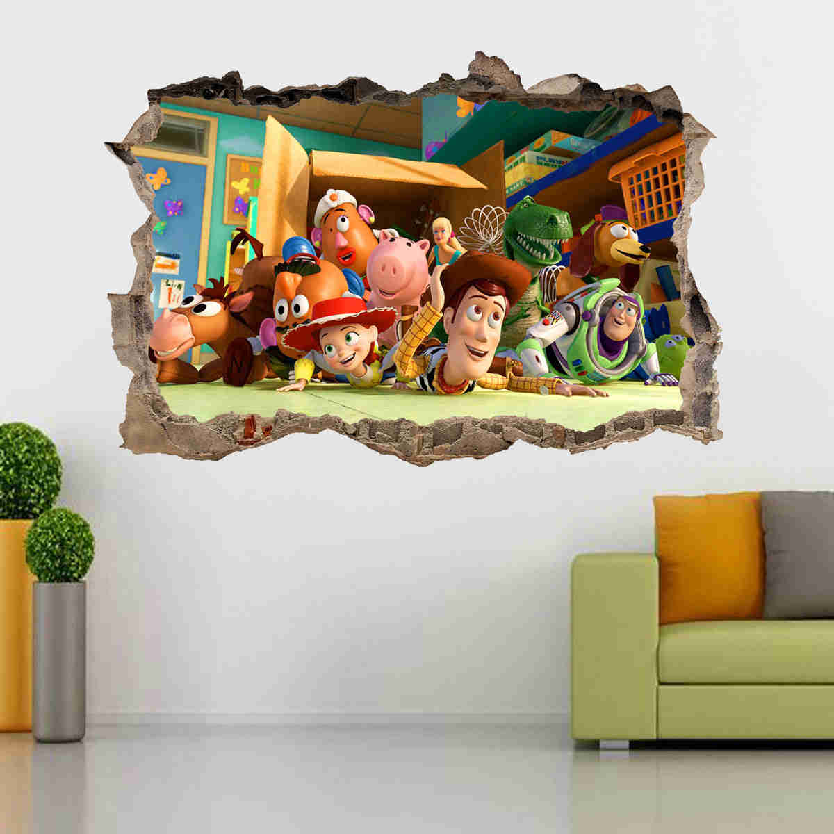 Toy Story 3D Smashed Broken Decal Wall Sticker J743