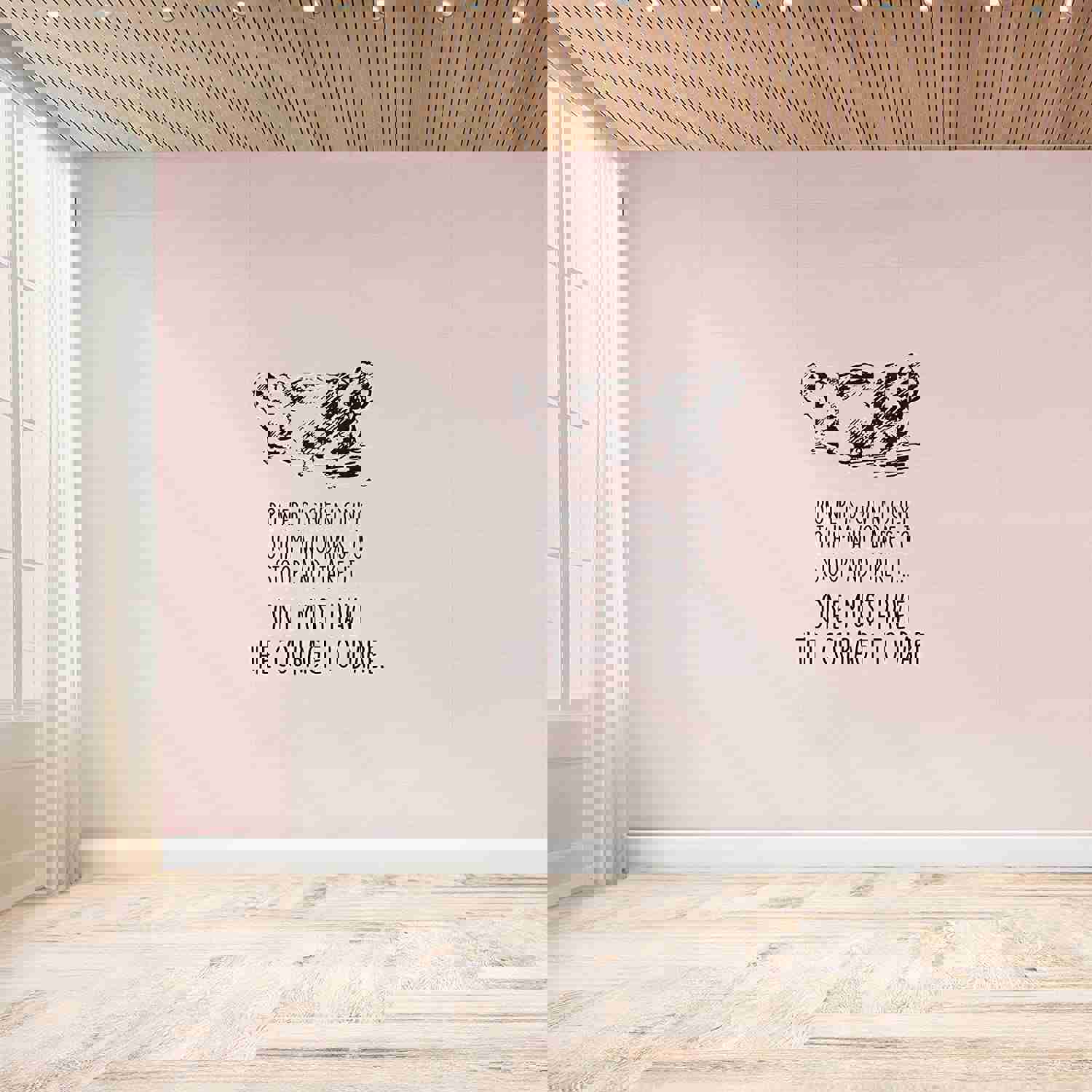 Animal Life Quote Vinyl Wall Sticker Decal - Courage Hippo Hippopotamus Motivation Quote