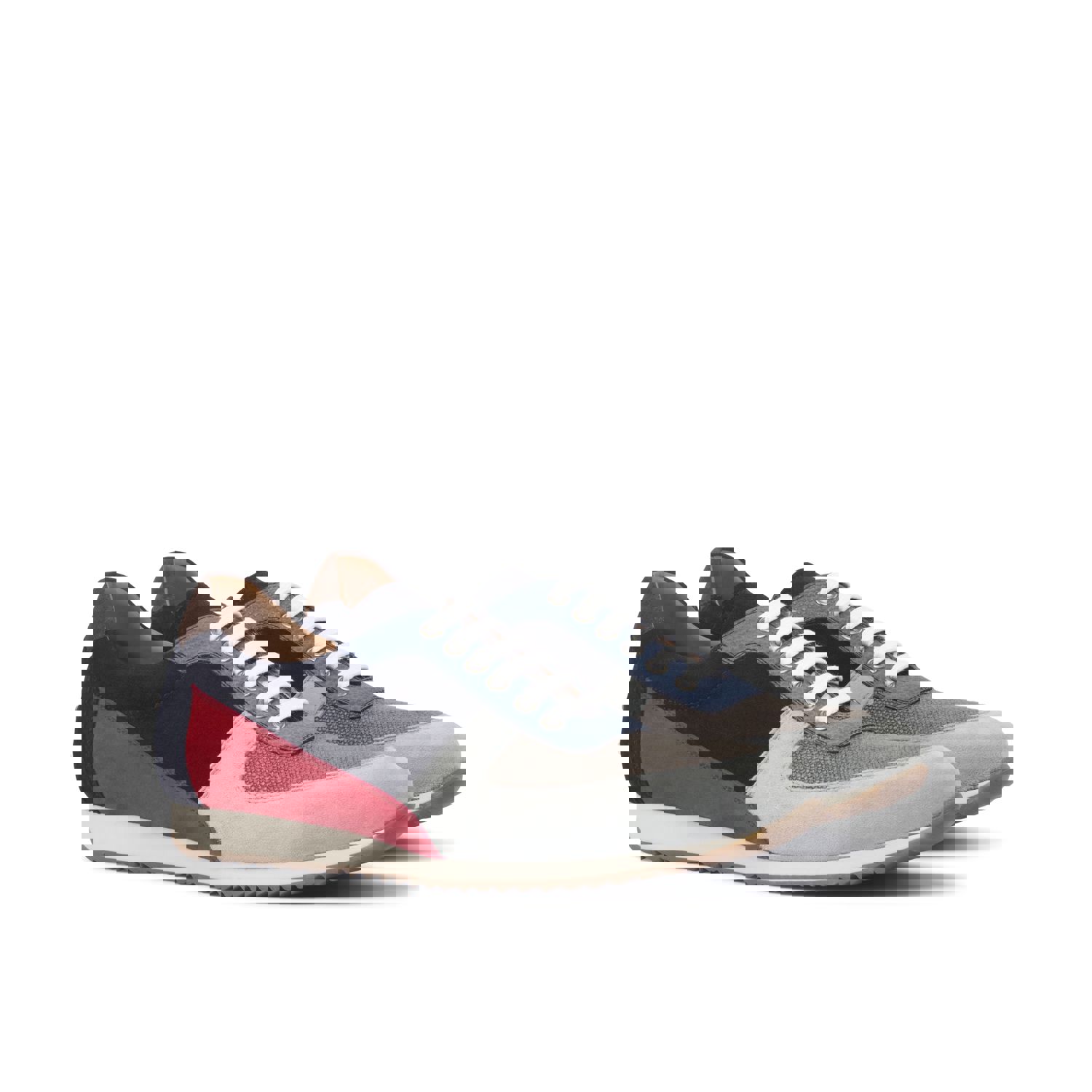 DapperFam Cesare Mens Linen & Lux Italian Suede & Pebble Grain Leather Trainer