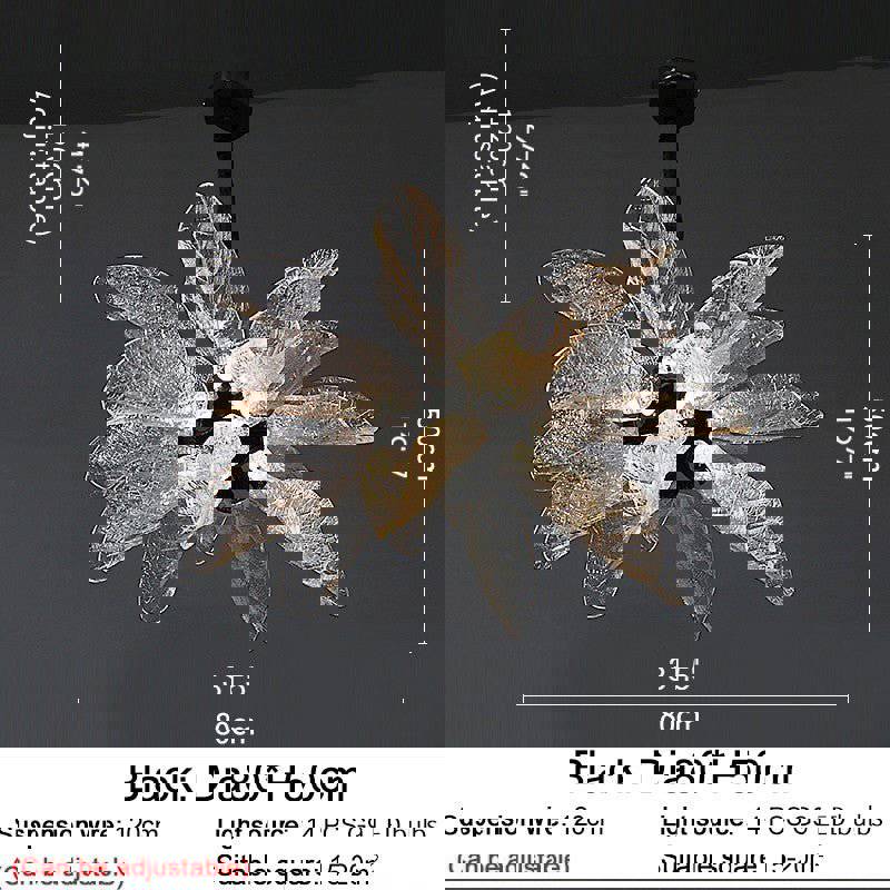 MIRODEMI® Creative LED Leaf-Shaped Chandelier for Living Room and Kitchen