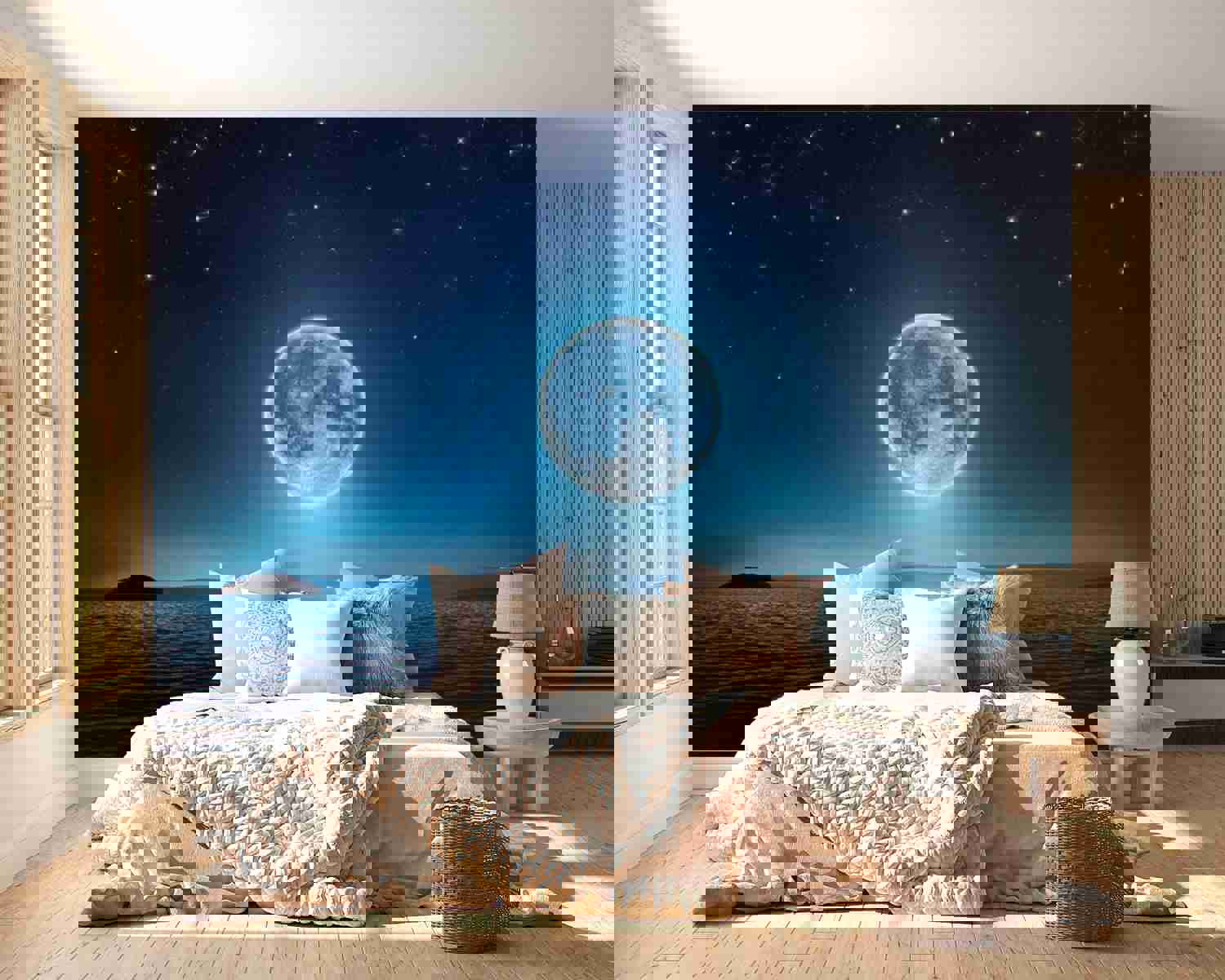 Peel & Stick Space Wall Mural - Moonlit Night - Removable Wall Decals