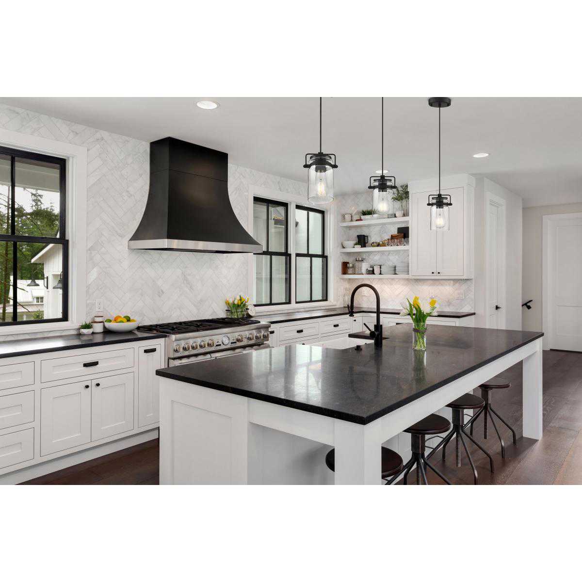 Antebellum 1 LT Mini Pendant - Clear Glass with Matte Black Finish