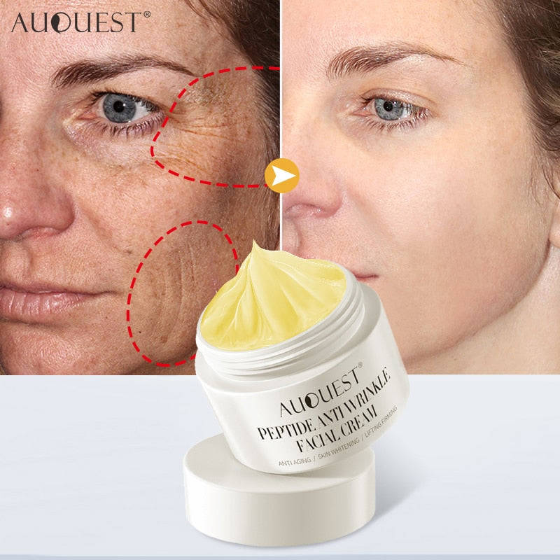 AUQUEST Peptide Anti-Wrinkle Facial Cream with Hyaluronic Acid for Lifting & Moisturizing