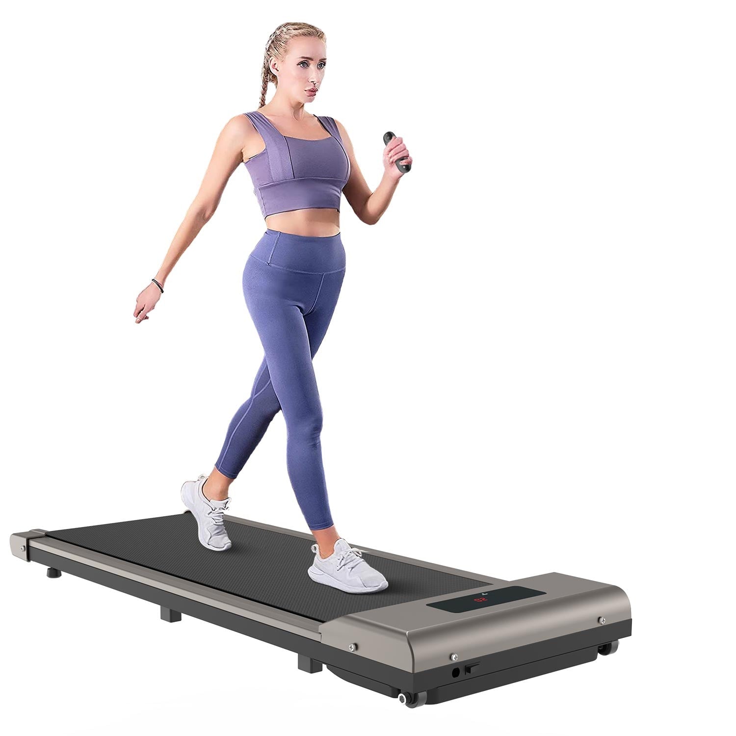 Home Fitness Code Ultra Slim Under Desk Treadmill for Home/Office, No Assembly Required, Black