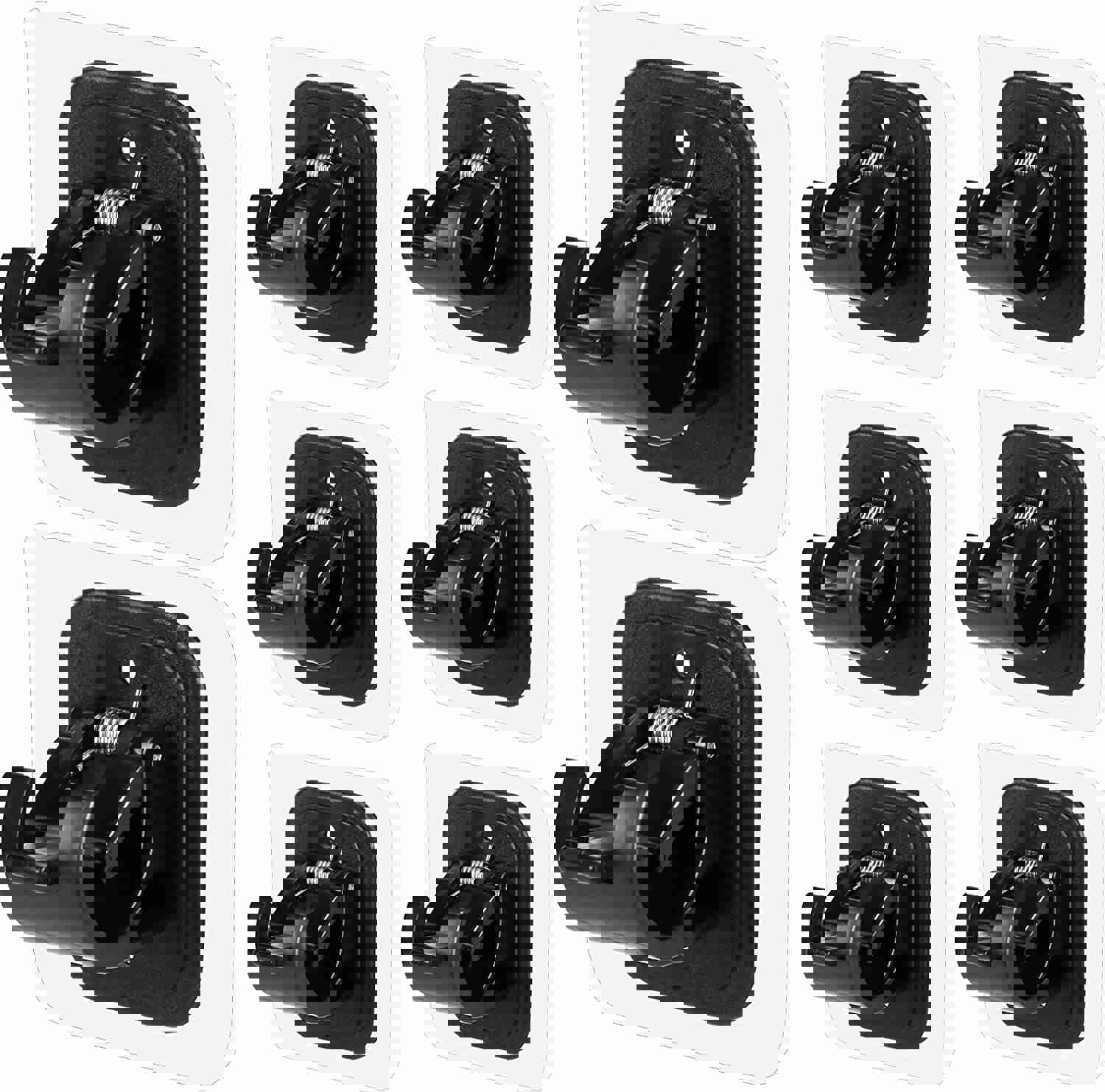 10PCS Self Adhesive Curtain Rod Holders No Drill Brackets Nail Free Adjustable (Black)