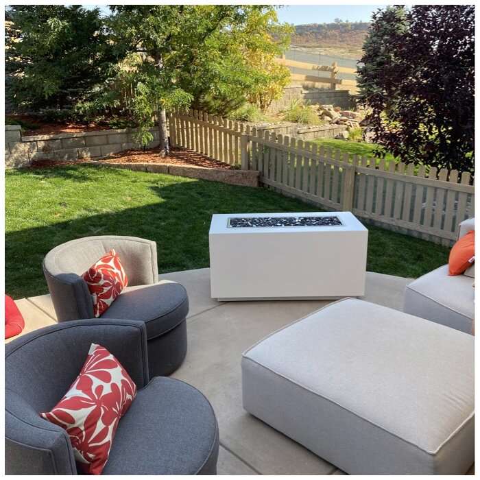 Outdoor Plus Pismo Rectangle Fire Pit in Powder Coated Steel with Free Cover