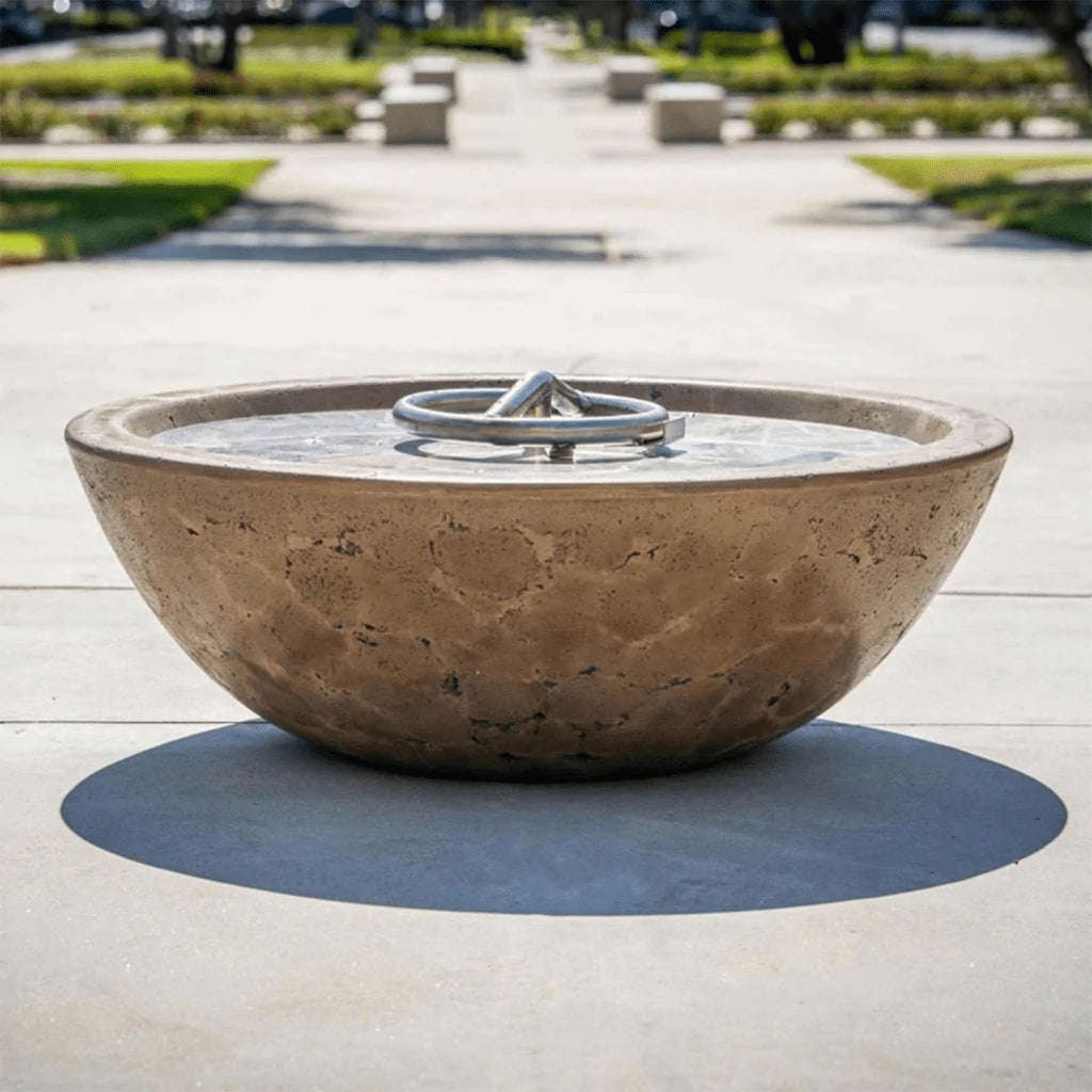The Outdoor Plus - Sedona Narrow Ledge GFRC Concrete Round Liquid Propane Fire Pit 60