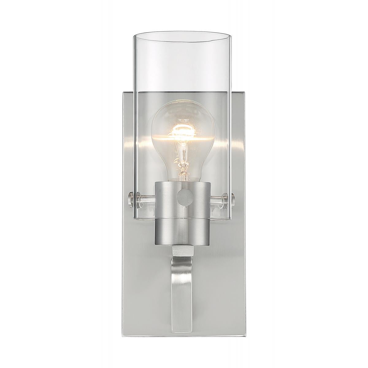 Sommerset 1 Light Vanity Sconce - Brushed Nickel Finish with Clear Glass Shade
