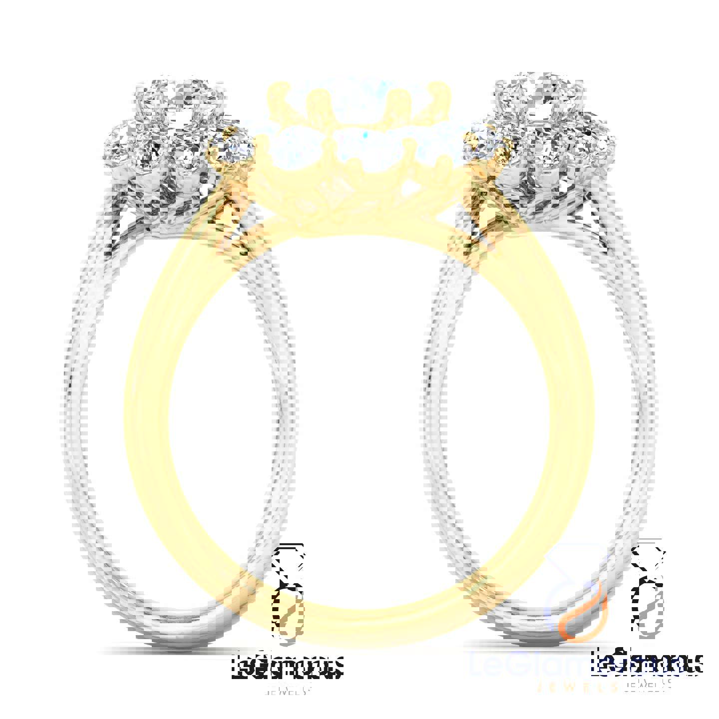 1.00 Carat Round Cut Halo Lab Grown Diamond Engagement Ring - IGI Certified