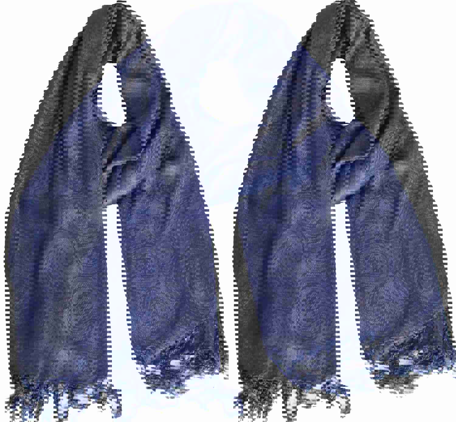 Indian Viscose Scarf for Women - Reversible Wrap Shawl (Blue, 70 x 29 inches)