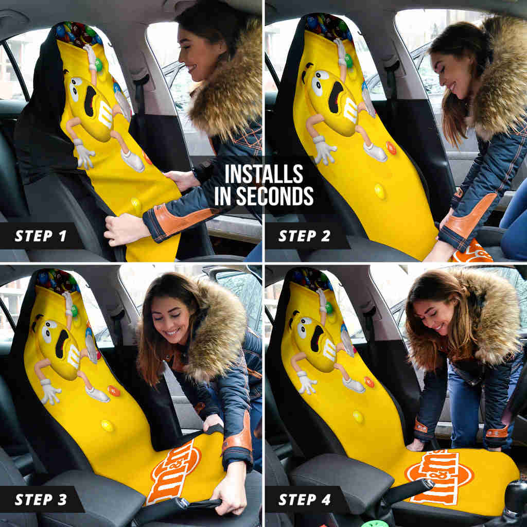 M&M Chocolate Fantasy Car Seat Covers - Premium Custom-Made Car Accessories