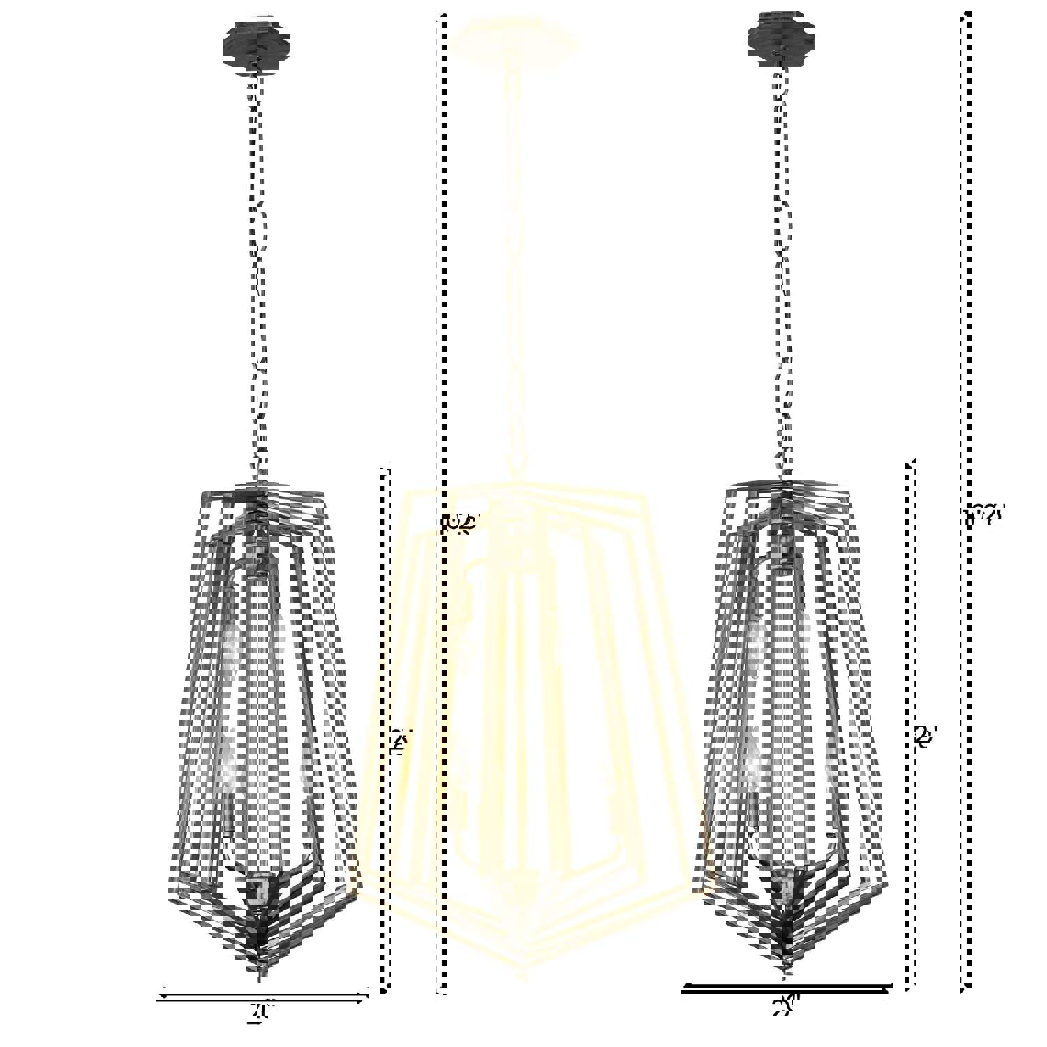 Gymnast 6-Lt Foyer Pendant - Havana Gold