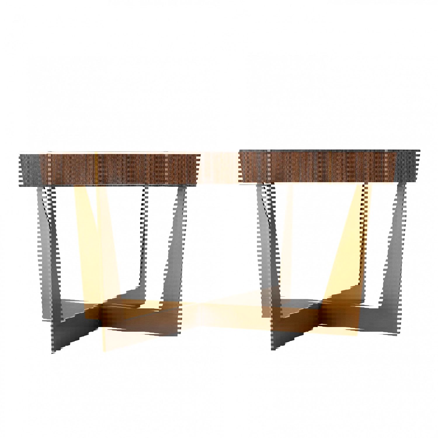 Calais Rectangular Cocktail Table with Brass Inlaid Relief Lines