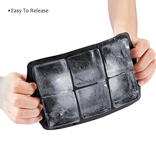 Large Ice Cube Trays Ice Ball Maker with Lids Combo (Set of 2) - Silicone Sphere & Square Flexible Ice Molds for Cocktails, Whiskey, Juice & Drinks - Reusable & BPA Free