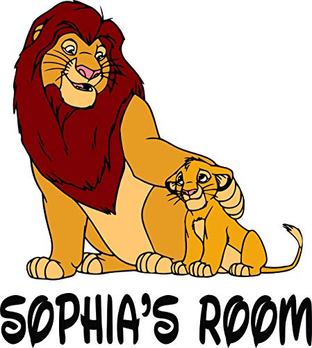 Lion King Disney Movie Cartoon Personalized Name Sticker - Custom Wall Decals for Kids Bedroom (20x20 inch)