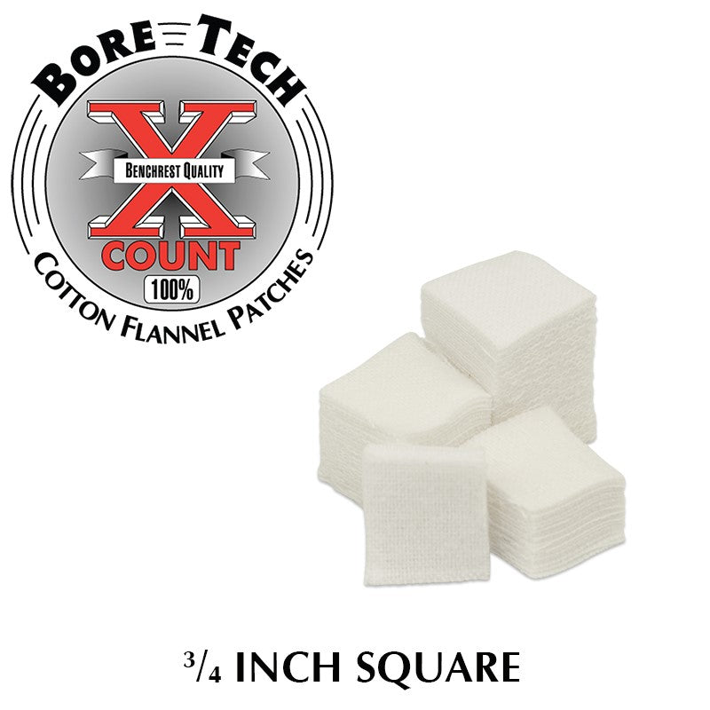 BORE TECH SQUARE PATCHES - Premium Cotton Flannel Cleaning Patches