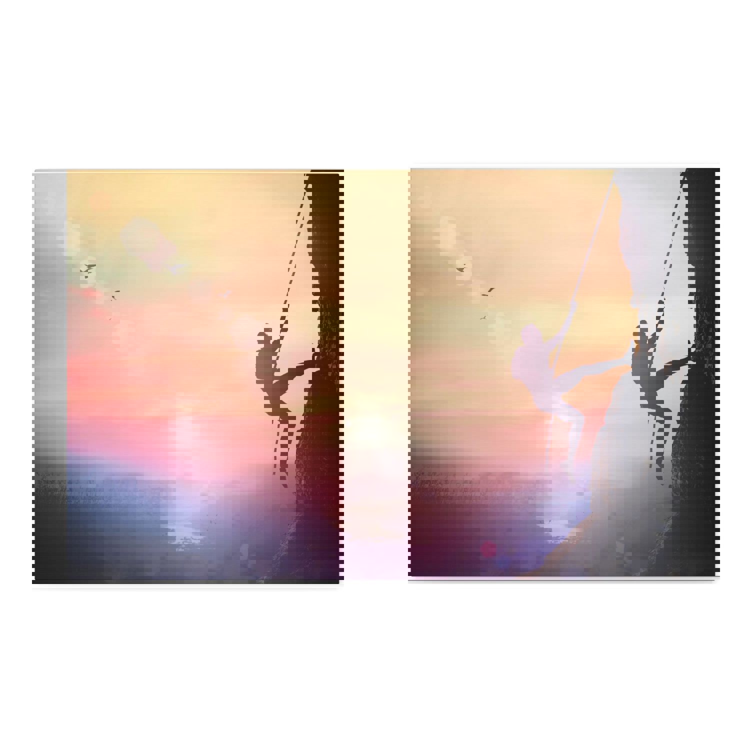 Man Climbing High Mountain Nature Wilderness Photography Canvas Wall Art for Home Decor