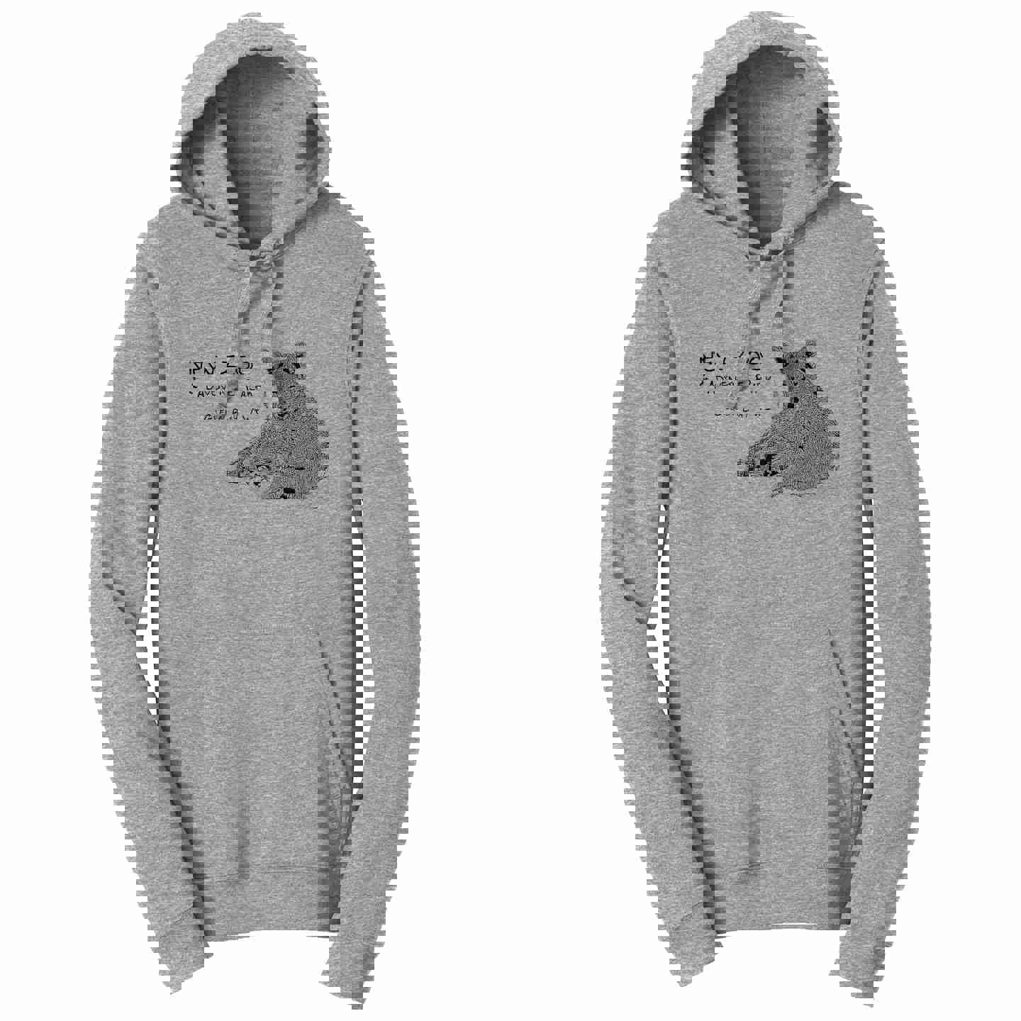 NEW Zoo Logo Red Wolf Outline - Adult Unisex Hoodie Sweatshirt
