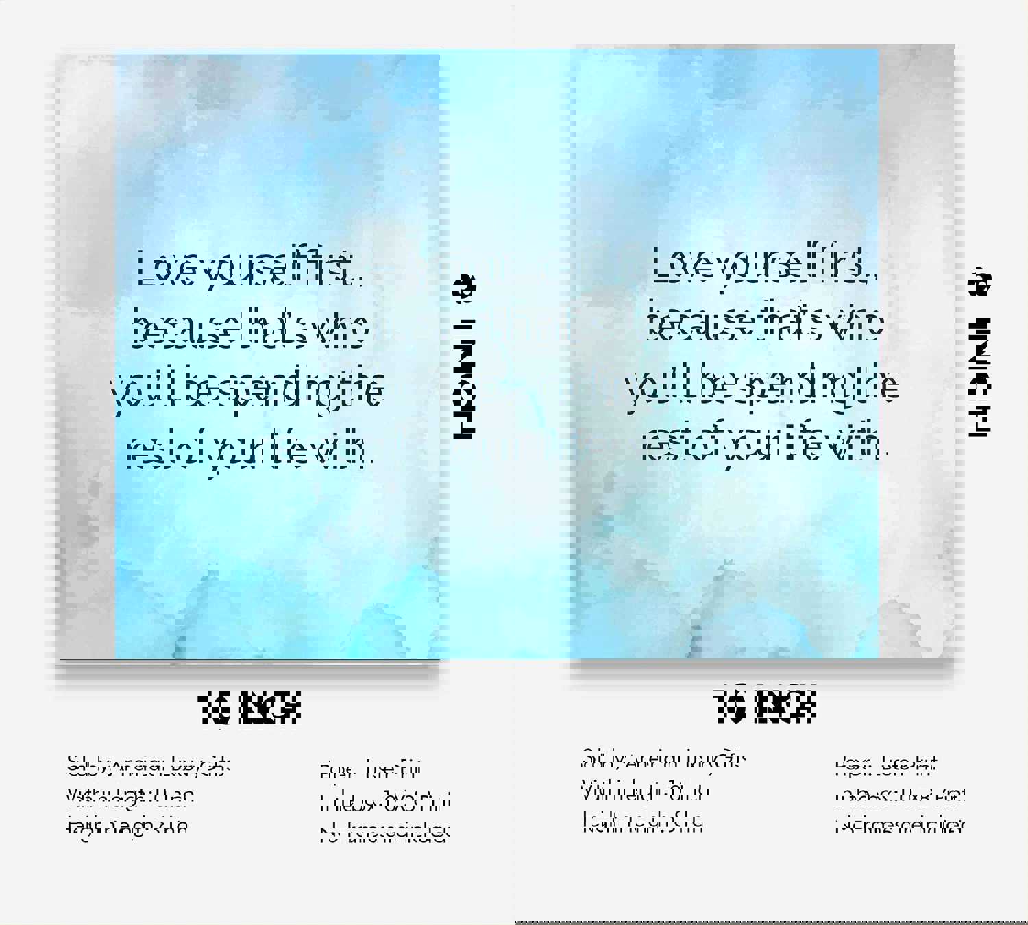 Love Yourself First Inspirational Quotes Wall Sign - 10 x 8 Modern Typographic Art Print