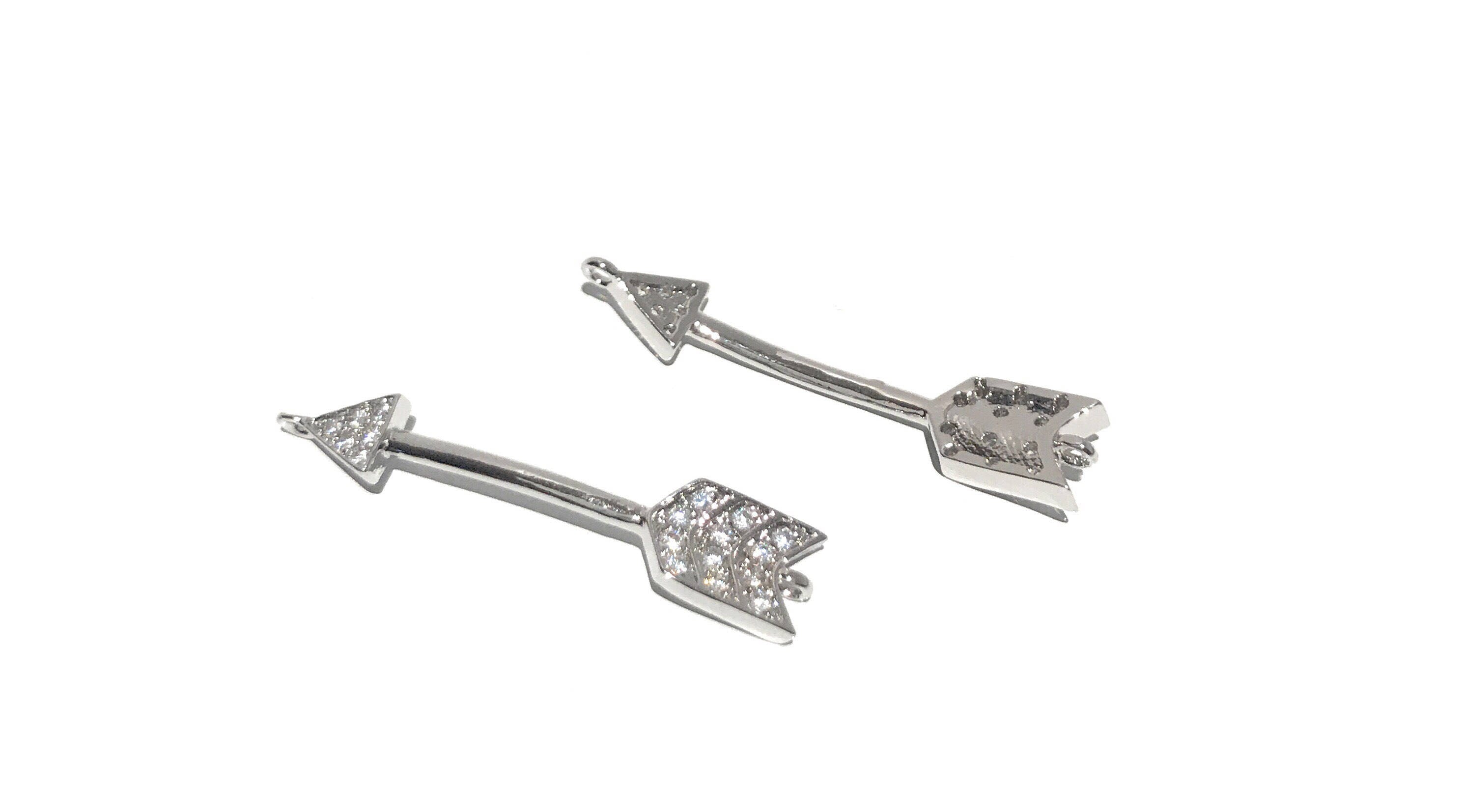CZ Micro Pave Arrow Connector Jewelry Findings for DIY Jewelry Making
