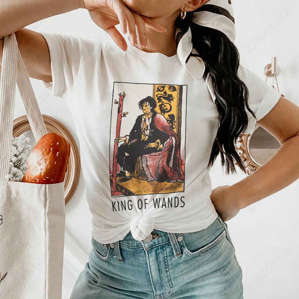 Hocus Pocus Tarot Card King Of Wands Custom Graphic T-Shirt