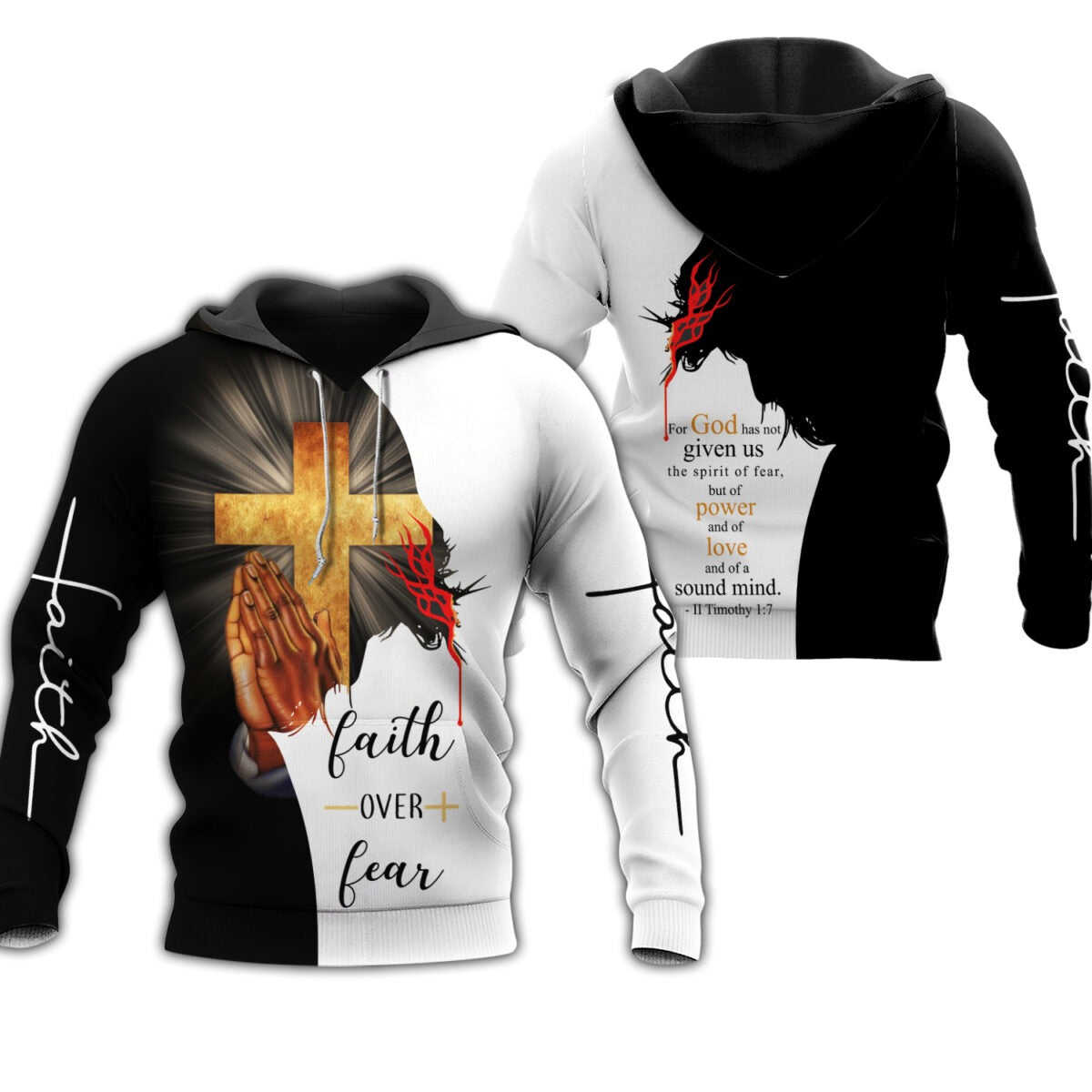 Faith Over Fear 3D All Over Printing T-Shirt - Trust In God Sublimation Hoodie TO0247