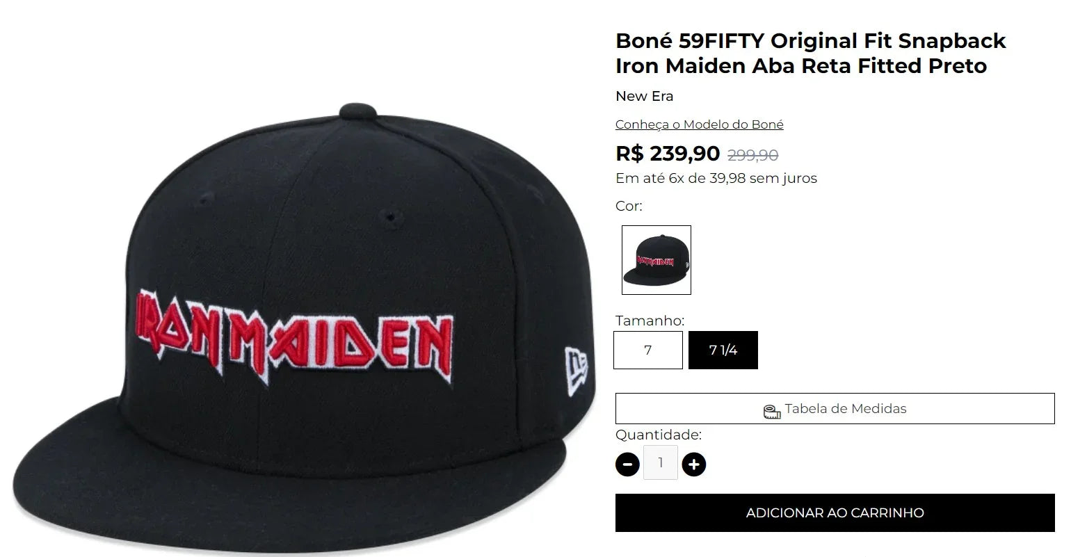 Original Fit Snapback Iron Maiden 59FIFTY Cap - Black