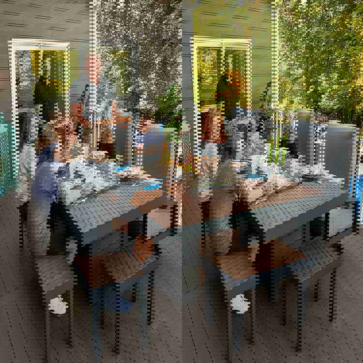 Kenwood and Brooks Linear Dining Height Gas Fire Pit Table